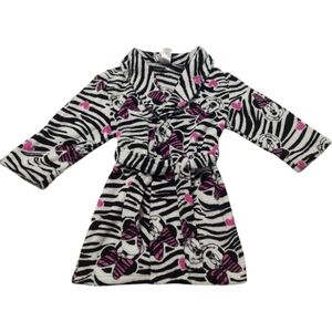 Disney Minnie Mouse Zebra Bath Robe Size Small(6/6X)
